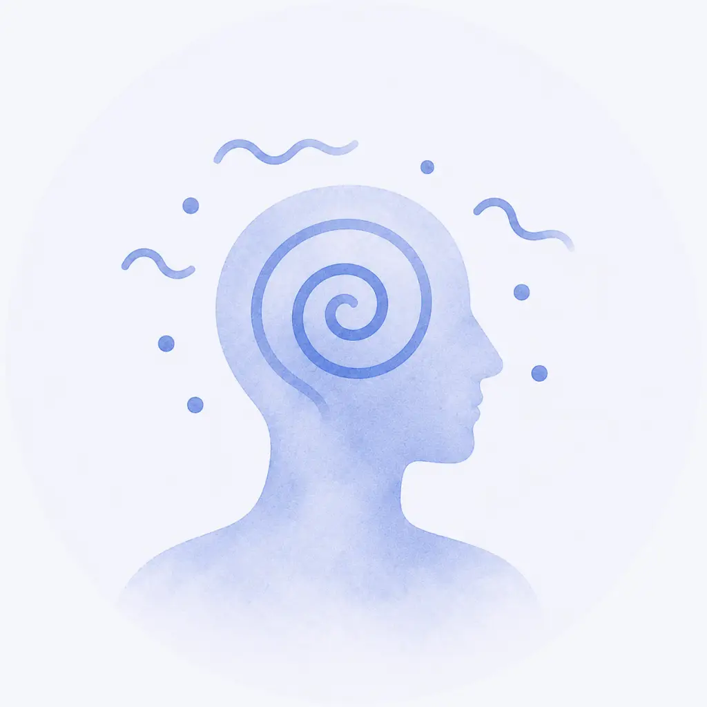 Illustratie van geheugen- en concentratieproblemen tijdens chemotherapie, ook wel chemo brain genoemd.
