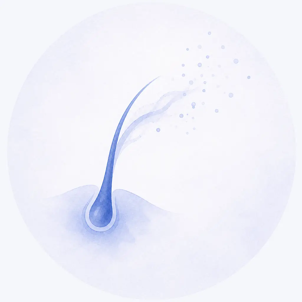 Illustratie van haarverlies als mogelijke bijwerking van chemotherapie.