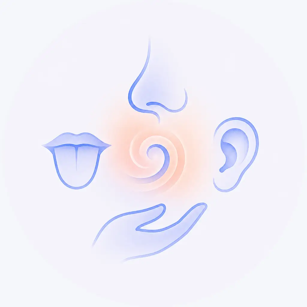 Illustratie van veranderingen in smaak, geur en andere zintuigen tijdens chemotherapie.